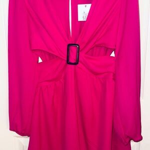 Charlotte Russe Fuchsia Side Cutout Dress
